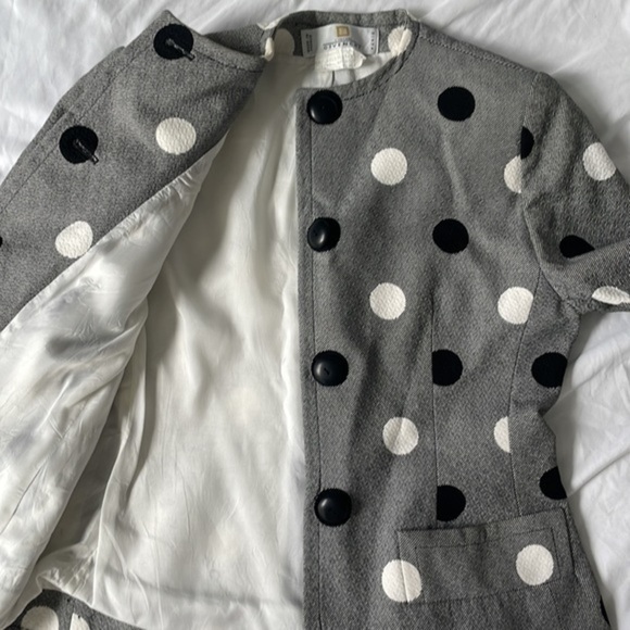 Authentic Vintage Givenchy polka dot skirt suit - Picture 2 of 14
